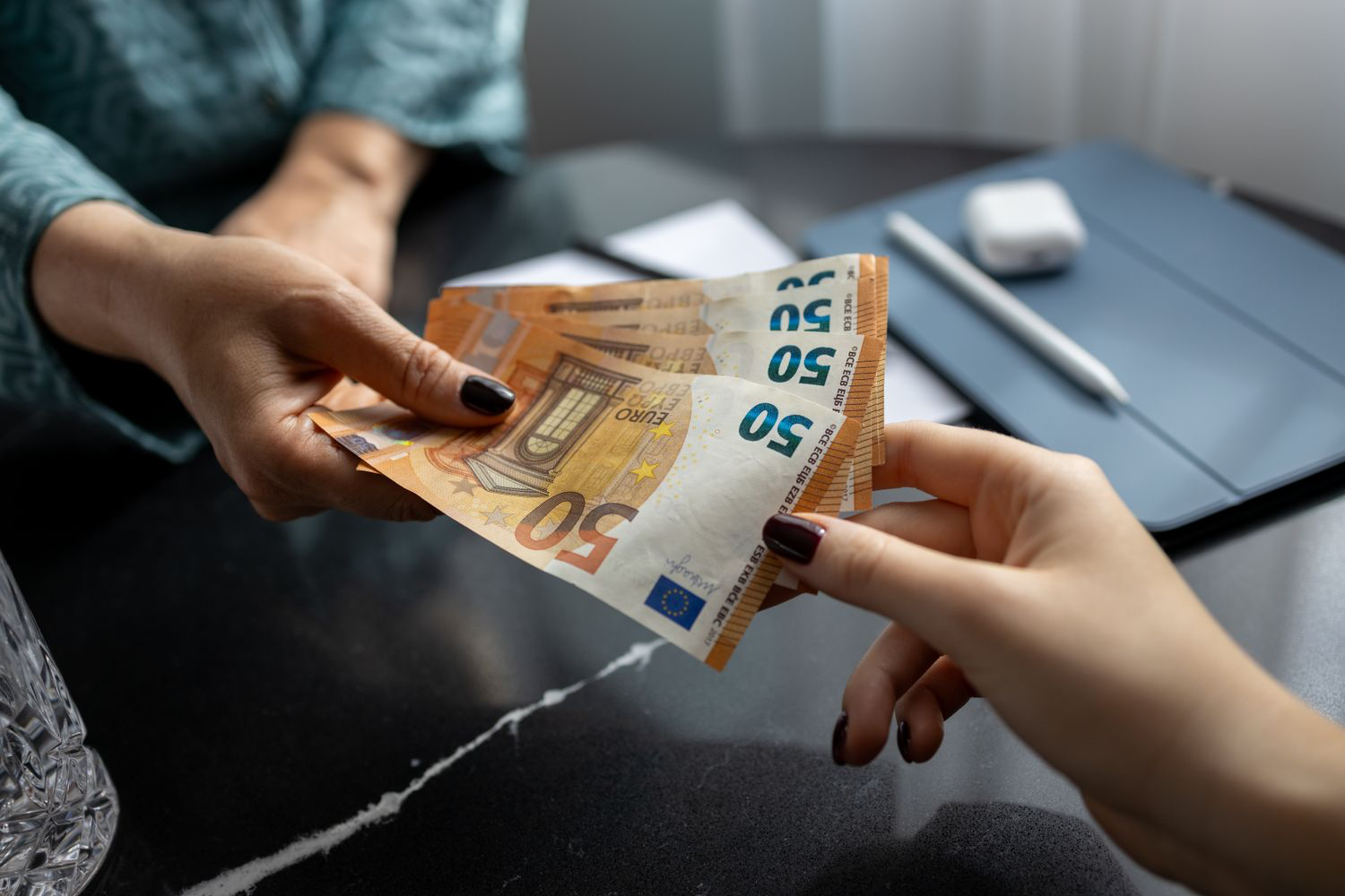 Euros changing hands
